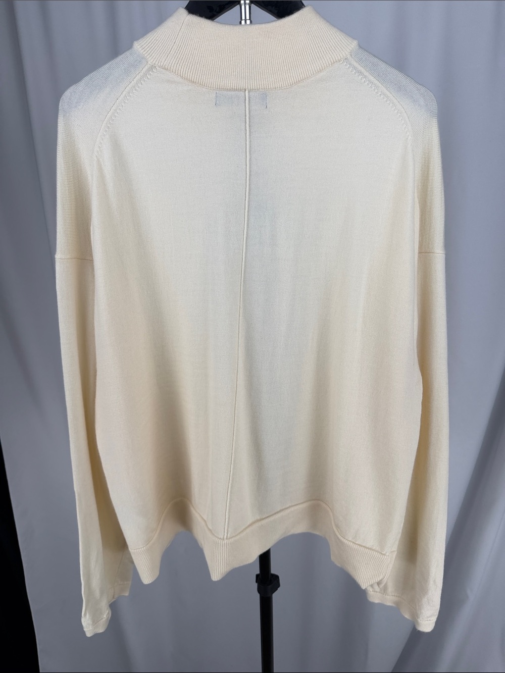 Banana Republic 100% Extra Fine Merino Wool Mock Neck Sweater XXL Ivory - Picture 4 of 7